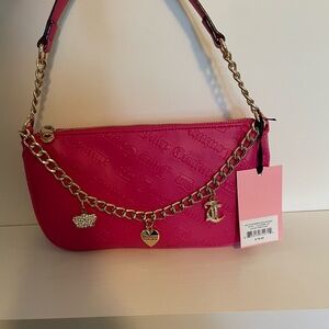 Juicy Couture Fuchsia Shoulder Bag with Gold Chain